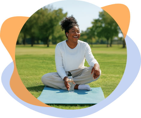 A person finding peace and wellness through accessible mental health care