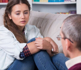 Teen in a comfortable therapy session